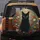 Black Cat Green Eyes Poppies Daisies Purple Blossoms - Cat Lover Car Decor Gift Spare Tire Cover - 5