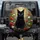 Black Cat Green Eyes Poppies Daisies Purple Blossoms - Cat Lover Car Decor Gift Spare Tire Cover - 1