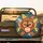 Stylized Monkey Face Tropical Foliage Orange Berries - Nature Lover Gift Spare Tire Cover - 2