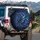 Deep Navy Blue Gold Flowing Interweaving Waves Bands Lines - Travel Essentials Spare Tire Cover - 3