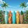 Five Vintage Surfboards Hawaiian Floral Pineapple Tropical Beach Scene - Travel Essentials Spare Tire Cover - 6