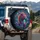 Powerful Majestic Dragon Head Fiery Teal Crystal Shards - Fantasy Lover Gift Spare Tire Cover - 3