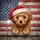Fluffy Puppy Santa Hat American Flag - Christmas Holiday Gift for Dog Lover Spare Tire Cover - 6