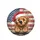 Fluffy Puppy Santa Hat American Flag - Christmas Holiday Gift for Dog Lover Spare Tire Cover - 4
