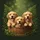 Golden Retriever Puppies Rustic Basket Forest Garden - Puppy Lover Gift Spare Tire Cover - 6