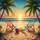 Tropical Beach Sunset Chairs Ocean Palm Trees - Outdoor Adventure Gift Spare Tire Cover - 6