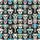 Cartoon Dog Faces Densely Packed Interlocking Black Background - Pet Lover Gift Spare Tire Cover - 6