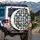Cartoon Dog Faces Densely Packed Interlocking Black Background - Pet Lover Gift Spare Tire Cover - 3