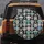 Cartoon Dog Faces Densely Packed Interlocking Black Background - Pet Lover Gift Spare Tire Cover - 5