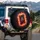 Tilted Ace of Spades Playing Card Flames - Car Game Room Decor for Card Lovers Spare Tire Cover - 3