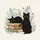 Bright Yellow Eyes Black Cats Antique Books Sage Green Pink Flowers - Outdoor Cat Lover Gift Spare Tire Cover - 6