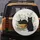 Bright Yellow Eyes Black Cats Antique Books Sage Green Pink Flowers - Outdoor Cat Lover Gift Spare Tire Cover - 5
