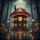 Mushroom Clock House Ancient Forest - Car Decor Gift for Mushroom Lover Spare Tire Cover - 6