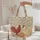 Personalized Folk Art Roosters Floral Name - Everyday Carry Gift Quilted Tote Bag - 5