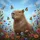 Majestic Capybara Wildflower Monarchs - Wildlife Lover Gift Spare Tire Cover - 6