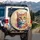 Expressive Abstract Cat Portrait Emerald Eyes - Car Decor Gift for Cat Lovers Spare Tire Cover - 3