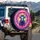 Stylized Bull Metallic Hat Cosmic Energy Nebula – Psychedelic Art Enthusiast Gift Spare Tire Cover - 3