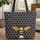 Bee with Spread Wings Honeycomb Your Name Medallion Market Day Gift Quilted Tote Bag - 1