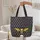 Bee with Spread Wings Honeycomb Your Name Medallion Market Day Gift Quilted Tote Bag - 5