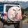 White Cow Pink Cherry Blossom Wildflower Farmhouse Decor Cow Lover Gift Spare Tire Cover - 3