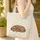 Sleeping Chocolate Labrador Puppy Botanical Leaves Floral Wreath - Dog Lover Gift Quilted Tote Bag - 4