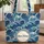 Flowing Ocean Waves Calligraphy Name Medallion - Everyday Carry Gift Quilted Tote Bag - 1