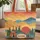 Teepees Pine Trees Sun Disk Mountain Hills Enamel Plaque Folk Scene - Everyday Carry Gift Quilted Tote Bag - 1