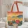 Teepees Pine Trees Sun Disk Mountain Hills Enamel Plaque Folk Scene - Everyday Carry Gift Quilted Tote Bag - 5