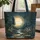 Moonlit Forest Pine Tree Lily Berry Personalized Name - Travel Essentials Quilted Tote Bag - 1