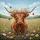 Highland Cow Wildflower Meadow - Farmhouse Car Decor Gift for Cow Lover Spare Tire Cover - 6