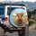 Highland Cow Wildflower Meadow - Farmhouse Car Decor Gift for Cow Lover Spare Tire Cover - 3