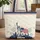 Statue of Liberty American Flag Fireworks Cityscape - Independence Day Carry Gift Quilted Tote Bag - 1