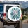White Tiger Teal Necklace Peacock Feathers Blue Roses - Wildlife Lover Gift Spare Tire Cover - 3