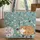 Ginger Striped Cat Name Hoop Botanical - Everyday Carry Gift for Cat Lover Quilted Tote Bag - 1