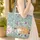 Ginger Striped Cat Name Hoop Botanical - Everyday Carry Gift for Cat Lover Quilted Tote Bag - 4