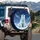 Fluffy Polar Bear Sparkling Starry Arctic Night - Wildlife Lover Gift Spare Tire Cover - 3