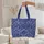 Batik Indigo Sea Turtles Your Name Oval - Everyday Carry Gift for Sea Turtle Lover Quilted Tote Bag - 5