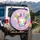 Plump Winged Cat Graffiti Brick Wall - Car Accessory Gift Spare Tire Cover - 3