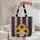 Golden Sunflowers Green Leaves White Stars Floral Personalized Everyday Carry Gift Quilted Tote Bag - 5
