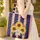 Golden Sunflowers Green Leaves White Stars Floral Personalized Everyday Carry Gift Quilted Tote Bag - 4