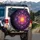 Glowing Mandala Flowers Cosmic Energy Stardust - Cosmic Car Decor Gift Spare Tire Cover - 3