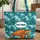 Sea Turtle Ocean Waves Name Medallion - Everyday Carry Lifestyle Gift for Ocean Lovers Quilted Tote Bag - 1