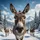 Friendly Donkey Face Snow Mountains Pine Trees - Wildlife Lover Gift Spare Tire Cover - 6