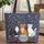 Three Cats Wildflower Meadow Wreath - Everyday Carry Gift for Cat Lover Quilted Tote Bag - 1