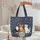 Three Cats Wildflower Meadow Wreath - Everyday Carry Gift for Cat Lover Quilted Tote Bag - 5