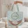 Sleeping Tabby Cat Hammock Wildflower Leaf Wreath Personalized - Everyday Carry Gift Quilted Tote Bag - 5