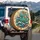 Teal Green Octopus Sailing Ship Starfish Coral Nautical Map - Ocean Adventure Travel Gift Spare Tire Cover - 3