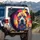 Pitbull Dog Blue Eyes Portrait - Outdoor Adventure Gift for Dog Owners Spare Tire Cover - 3