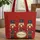 Nutcracker Soldiers Golden Floral Holly Berry Wreath - Christmas Everyday Carry Gift Quilted Tote Bag - 1