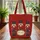 Nutcracker Soldiers Golden Floral Holly Berry Wreath - Christmas Everyday Carry Gift Quilted Tote Bag - 3
